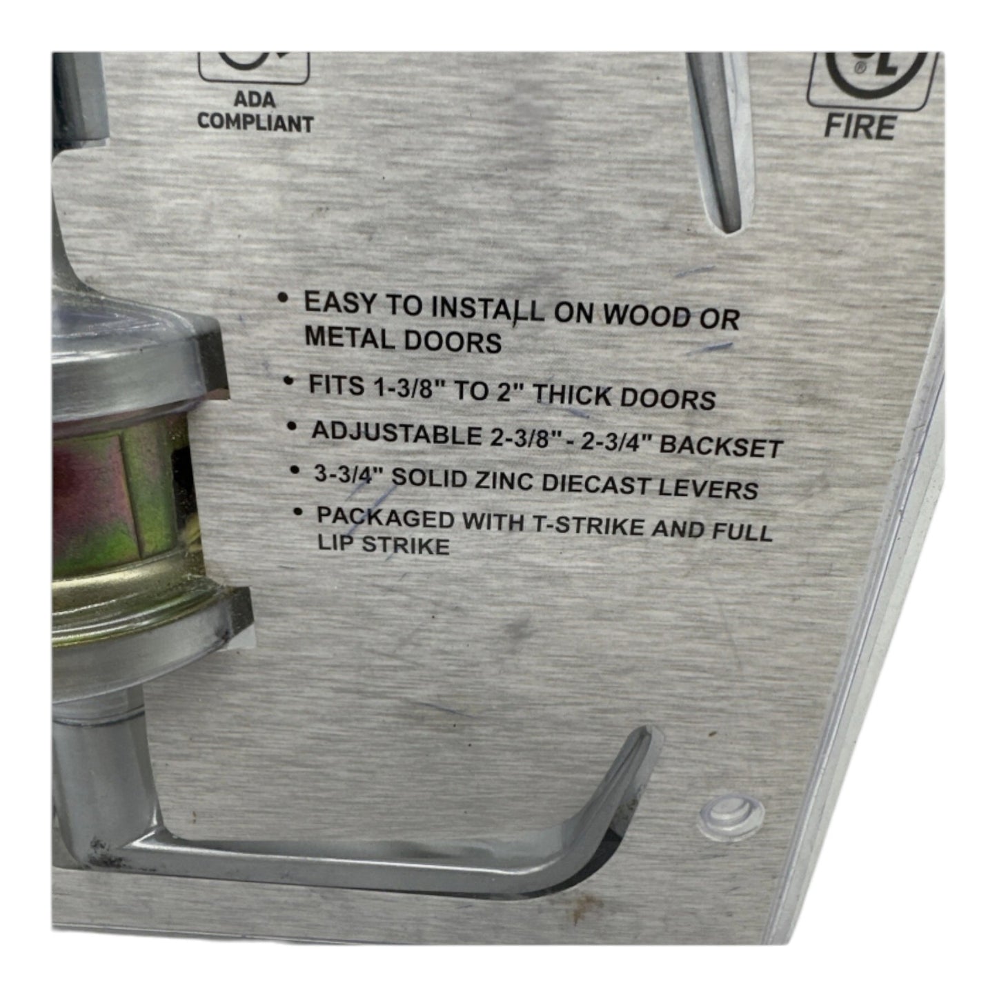 Universal Commercial 2-3/4" Satin Chrome Standard Duty Hall/Closet Door Lever