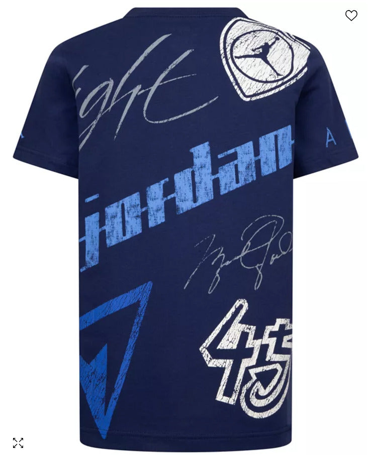 Jordan Big Boys Elements Graphic Tee, Midnight Navy,
