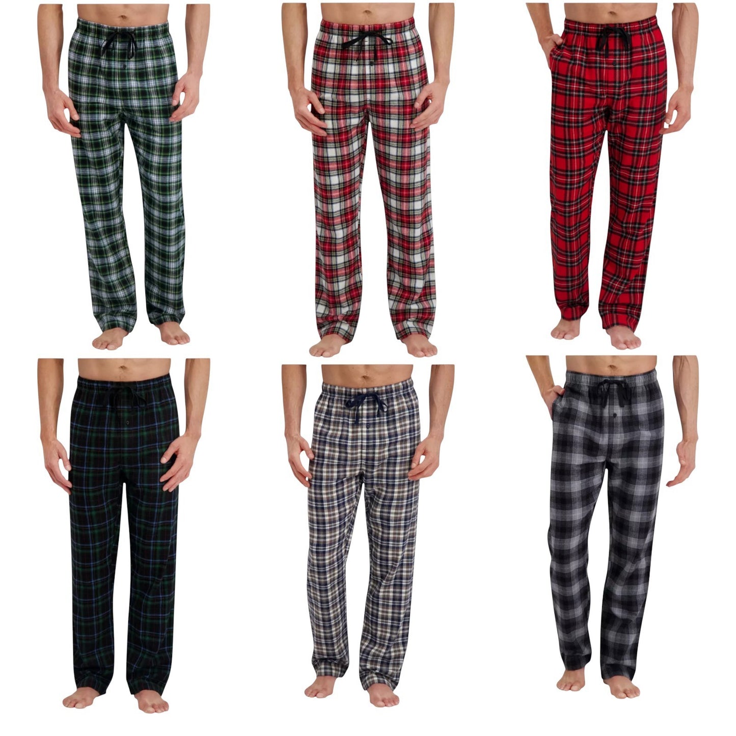 Hanes Men's Lightweight Yarn Dyed Flannel Sleep Pajama Lounge Pants for Men