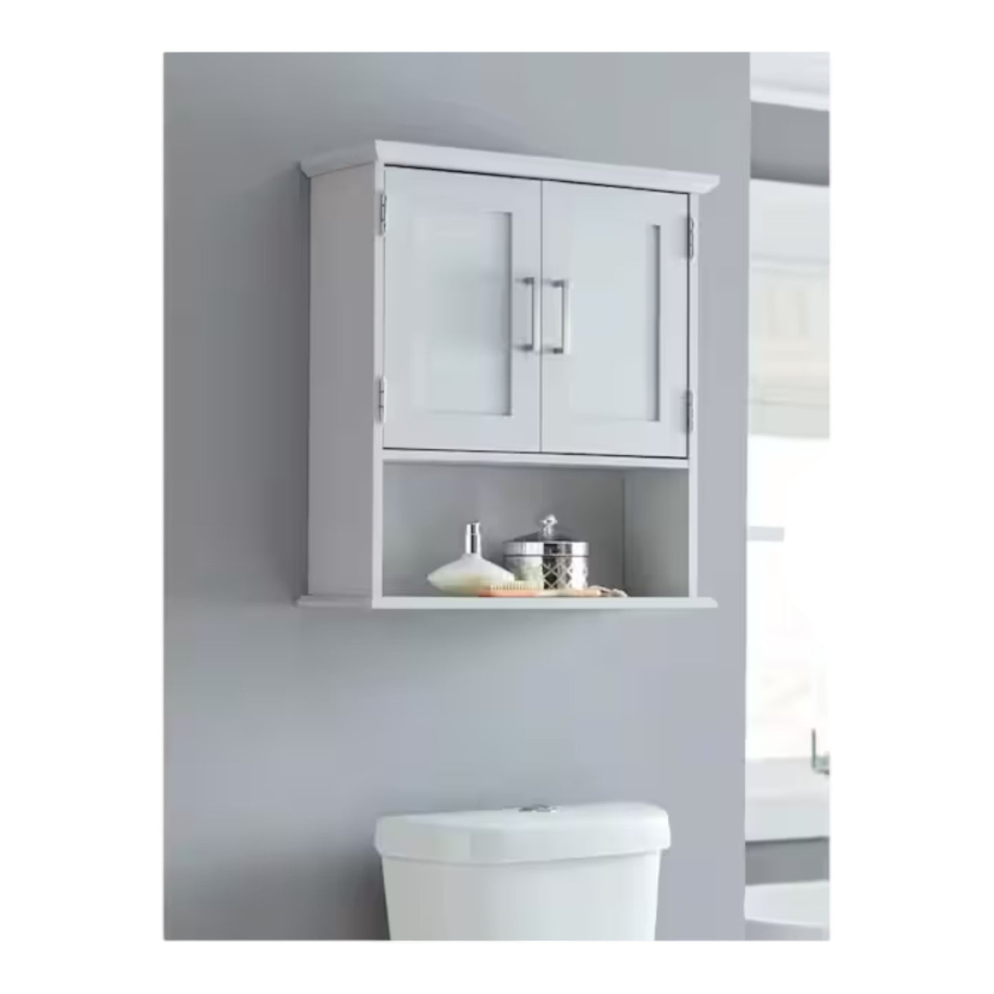 Glacier Bay 23 in. W x 8.5 D x 25.1 H Bathroom Storage Wall Cabinet w/ Shelf