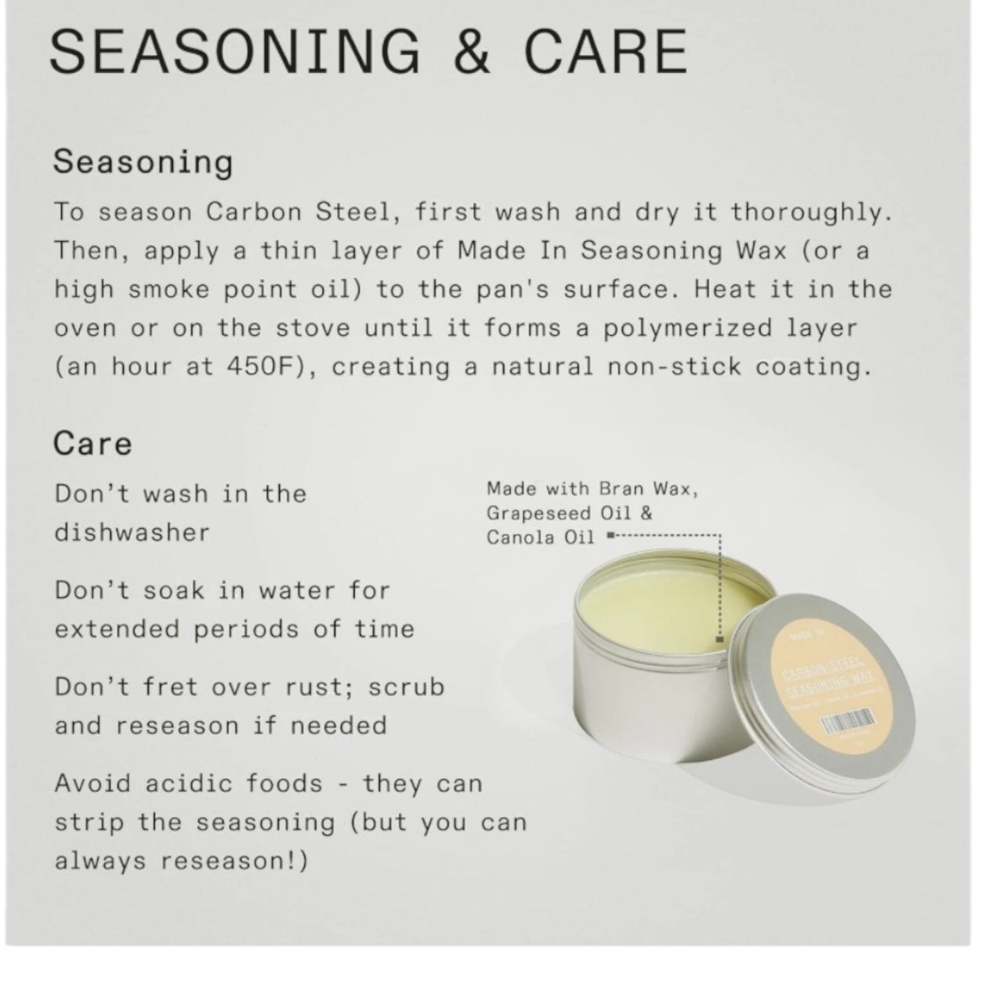 Made In Cookware - Seasoned 10" Carbon Steel Frying Pan, Professional Cookware