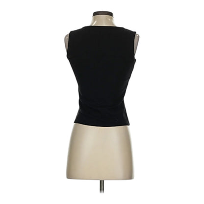 Cyrus Ribbed Scoop Neck Sleeveless Black Stretch Tank Top XS, S, M, L, XL