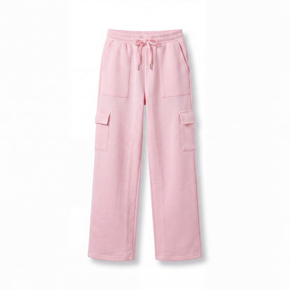 ShoSHo Girls Pink Fleece Cargo Jogger Pants Size 7, 8, 10, 12 Sweatpants