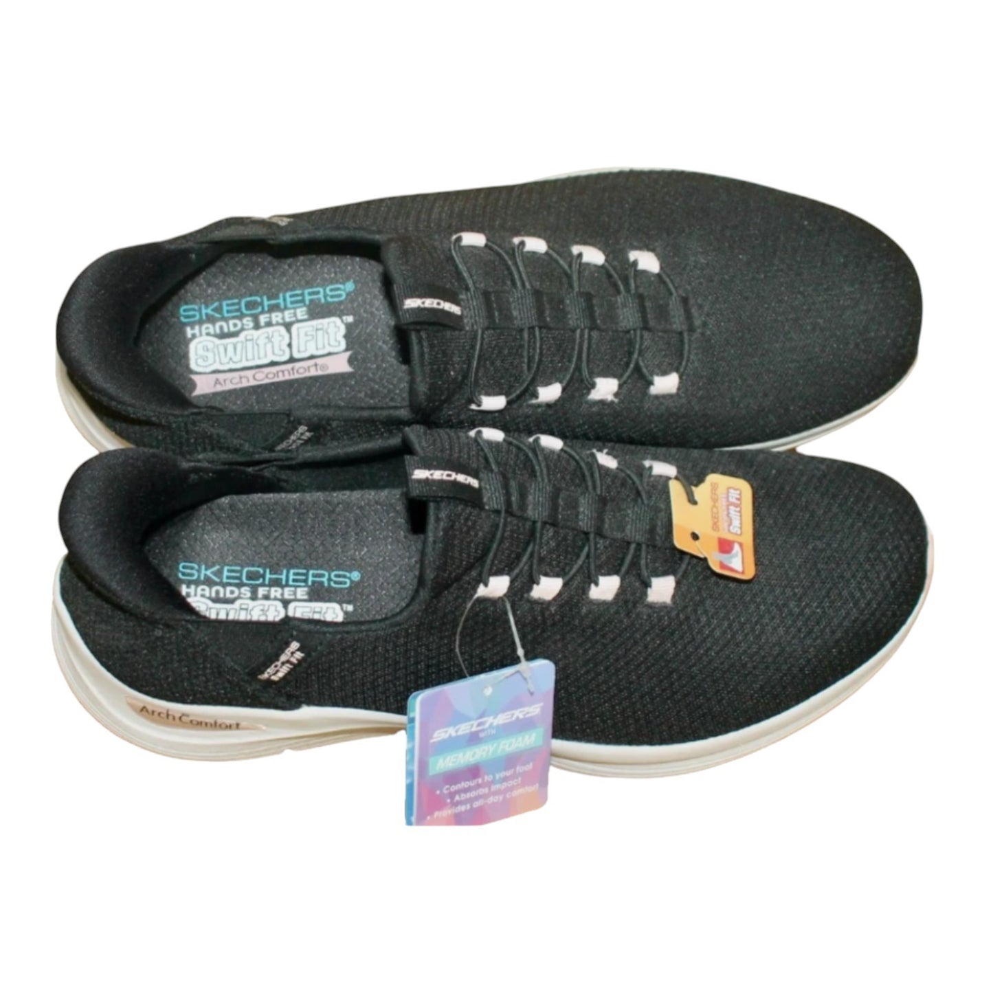 SKECHERS Swift Fit Arch Comfort Hands Free Sneaker Women  Black 179186