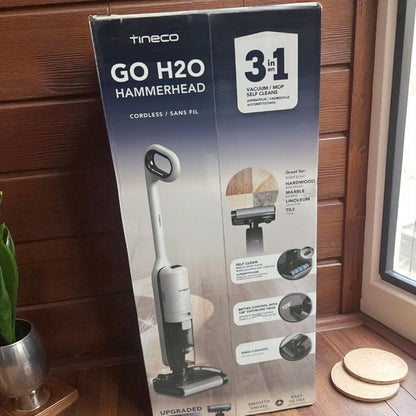 TINECO GO H2.O Hammerhead Cordless Upright Vacuum Mop. New with box damage.