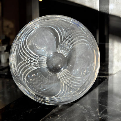 Vintage Julia Genuine Handcut Lead Crystal 24% Glass Ball Bowl Poland