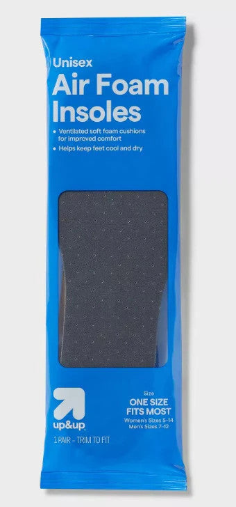 Double Air Foam Insoles Extra Thick Cushion Unisex One Size Fits Most