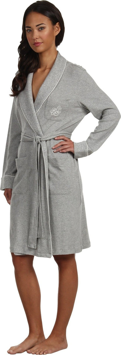 Lauren Ralph Lauren Plus Size Essentials Quilted Collar and Cuff Robe