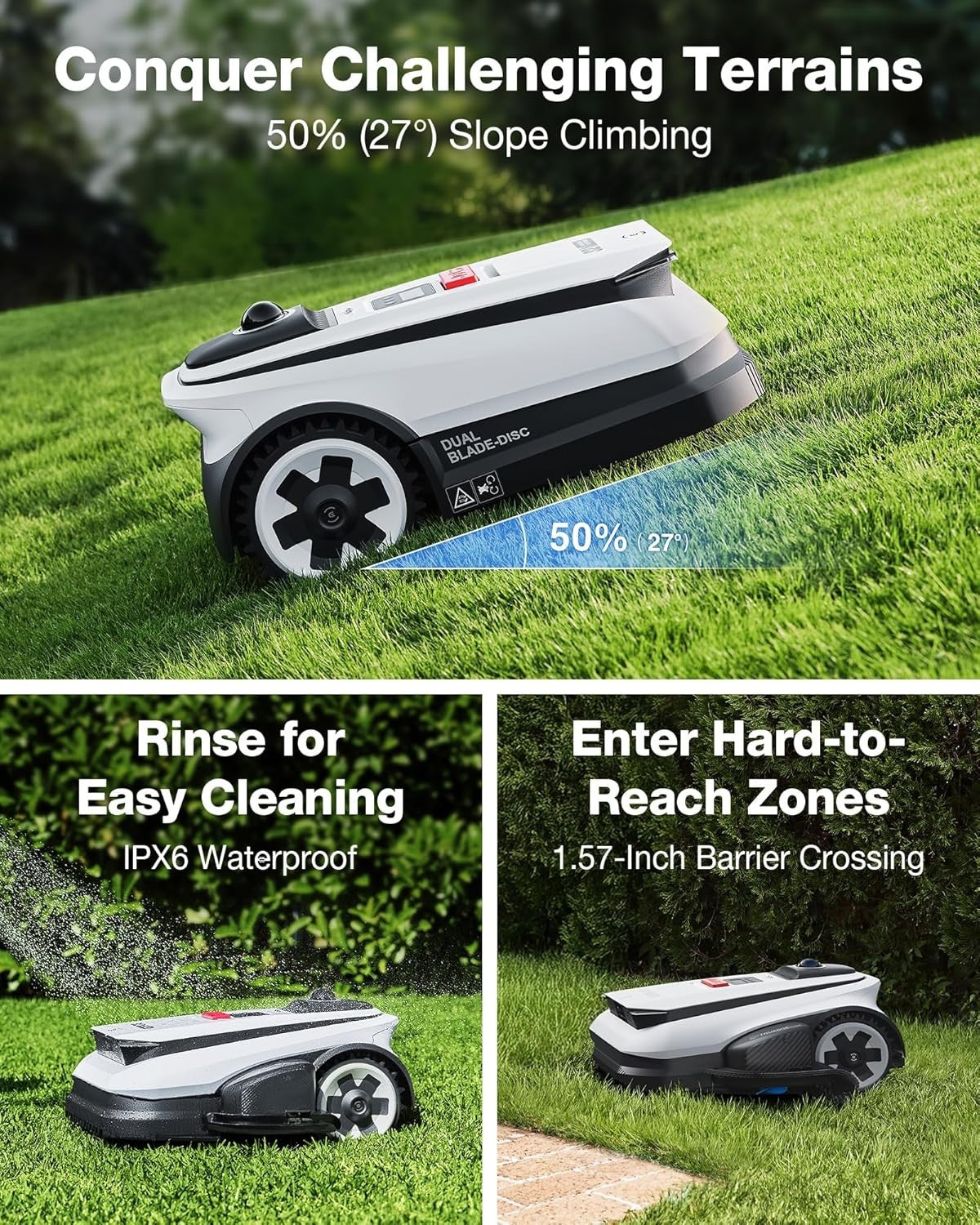 ECOVACS Goat A2000 LiDAR PRO Robotic Lawn Mower for Up to 0.5 Acre, Wire-Free...