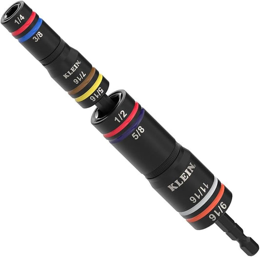 Klein Tools 652QS Quad-8 Deep-Well Heavy-Duty Impact Flip Sockets, SAE, 3 Pc.