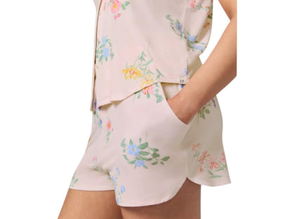 Gap 2 Piece Pajamas Set Women’s Sz Large Black Shorts Button Top Rayon Stretch