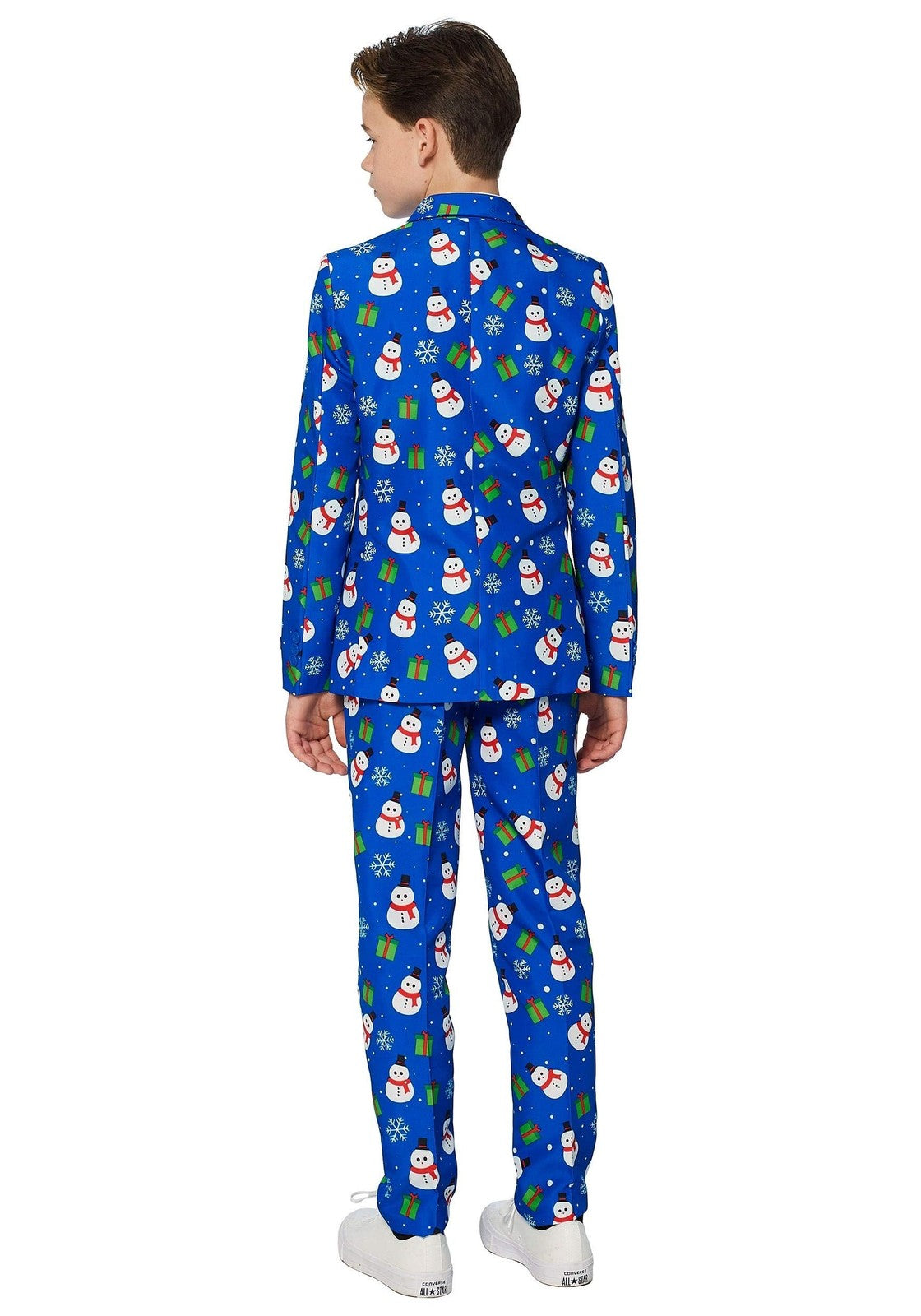 SUITMEISTER Boys Christmas Suit - Snowman Holiday Outfit Slim Fit - Blue - Small