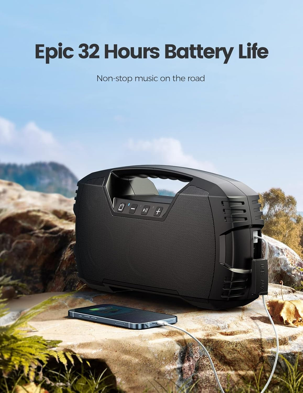 Houl Zallee IPX7 Waterproof Bluetooth Speaker, 40W Portable Wireless Speakers