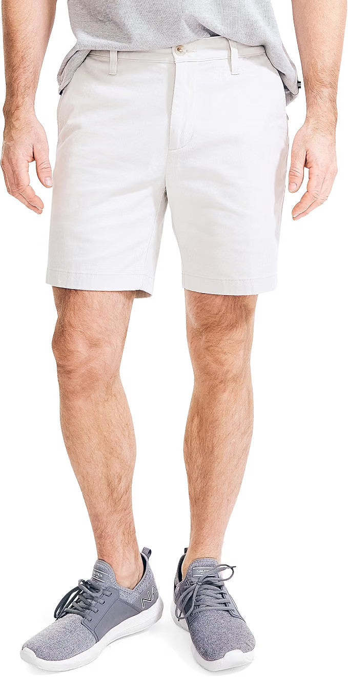 NWT Nautica Mens Classic Clipper Fit Solid 8.5" Stretch Cotton Chino Deck Shorts