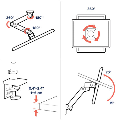 Ergotron – LX Single Monitor Arm, VESA Wall Mount