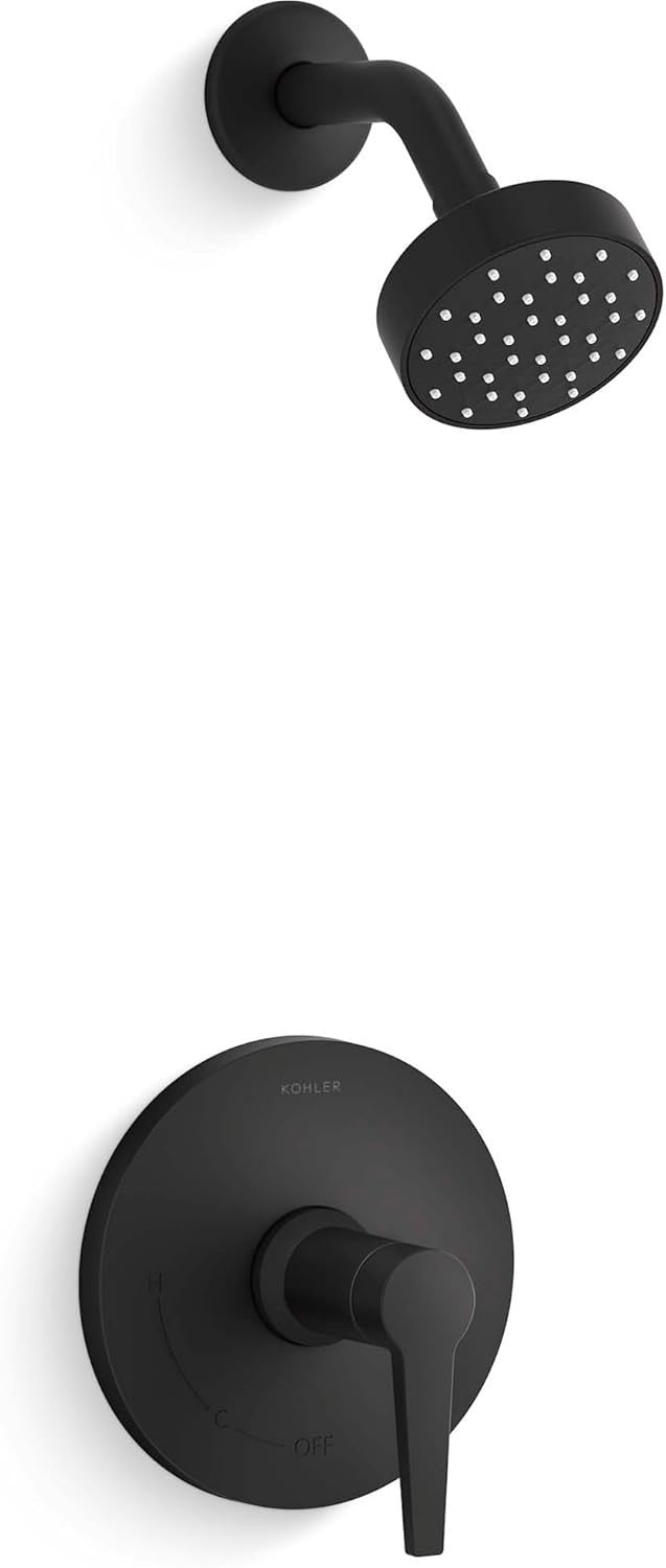 Kohler K-TS97077-4Y-BL Pitch Rite-Temp Shower Trim Kit, 2.5 GPM, Matte Black