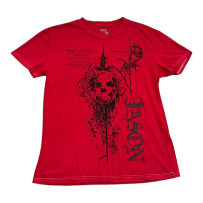 New Friday the 13th Jason Crystal Lake Red 1980 Mens Vintage T-Shirt