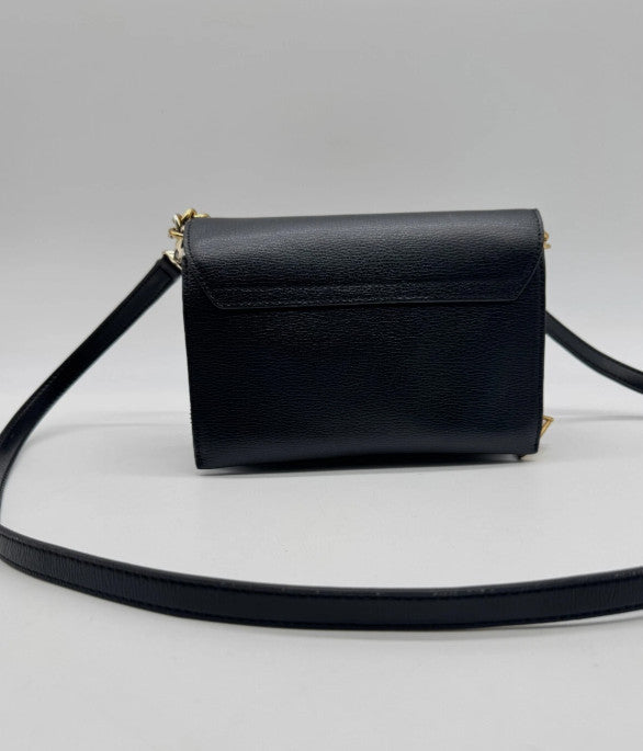 KARL LAGERFELD Paris Lourdes leather chain strap crossbody bag - BLACK