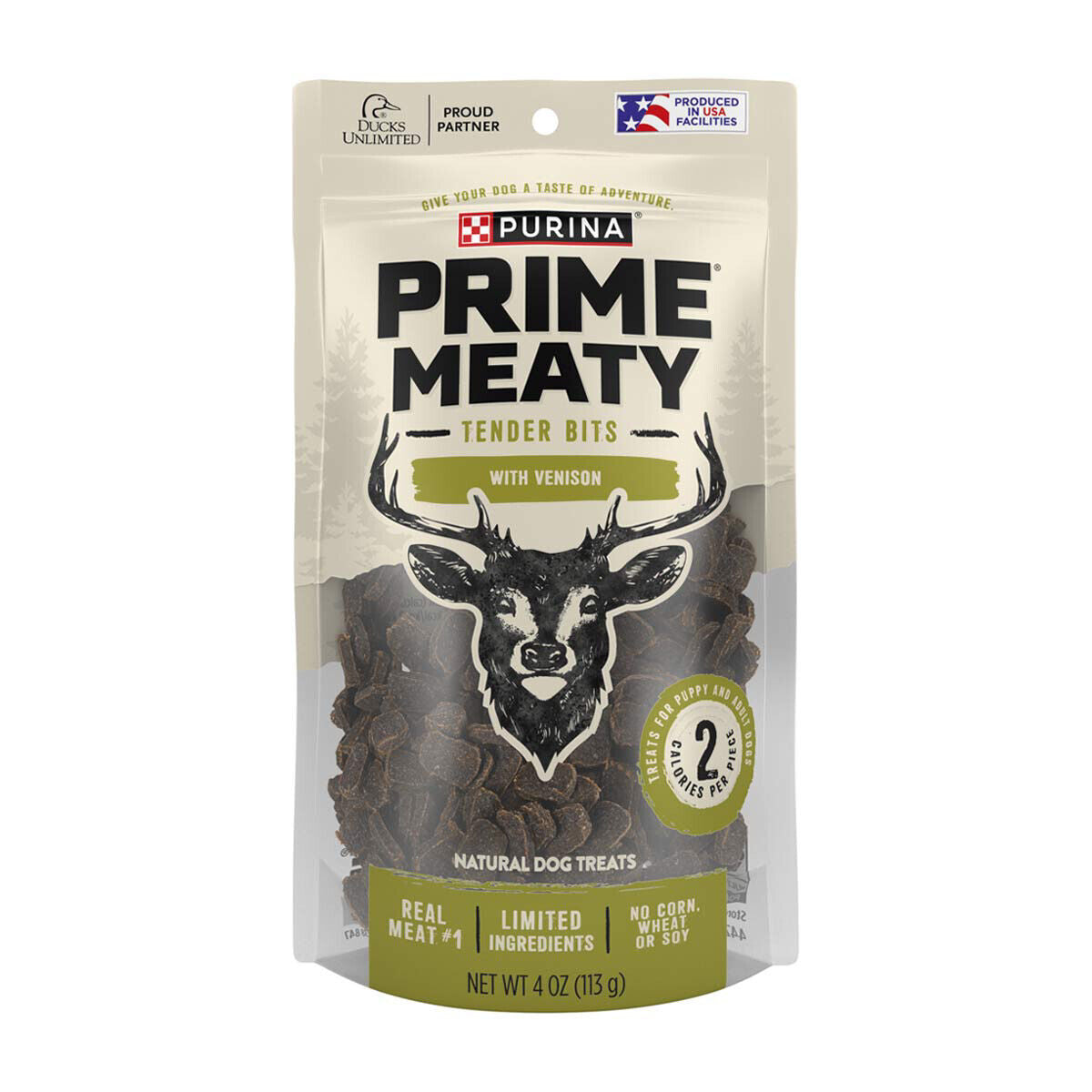 Purina Prime Bits Rawhide Free Natural Dog Treats with Real Venison