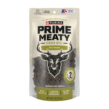 Purina Prime Bits Rawhide Free Natural Dog Treats with Real Venison