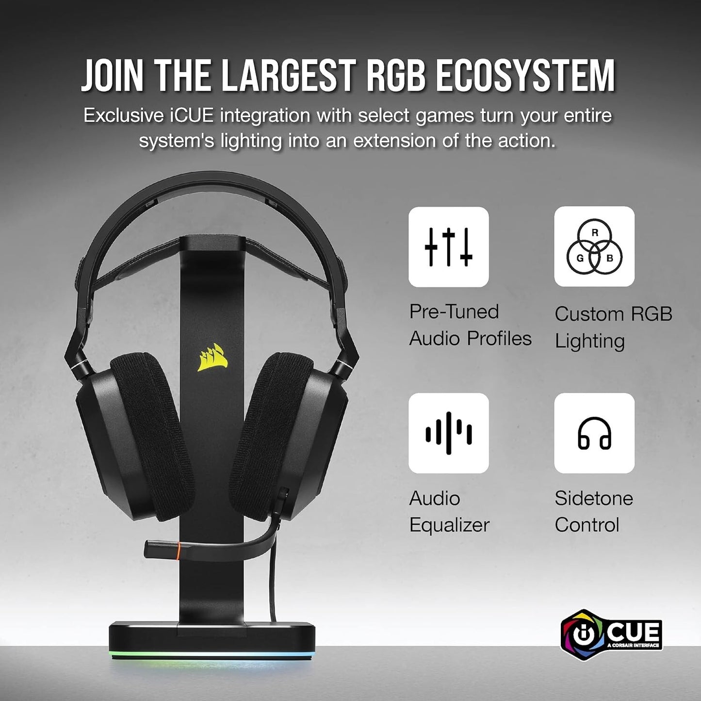 Corsair HS80 RGB USB Premium Wired Gaming Headset W/ Dolby Audio Surround Sound