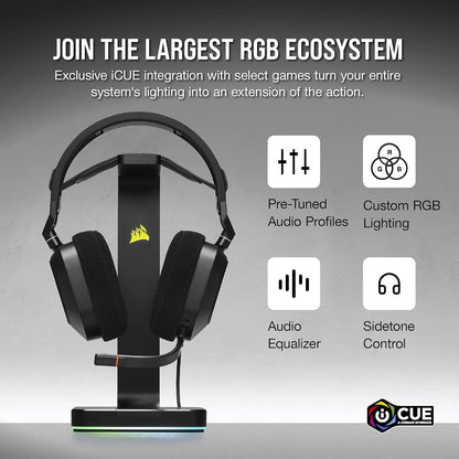 Corsair HS80 RGB USB Premium Wired Gaming Headset W/ Dolby Audio Surround Sound