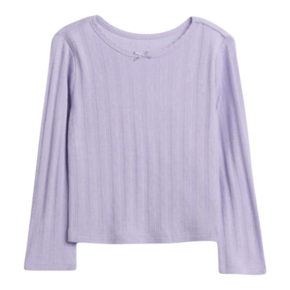 Baby Gap & Toddler Pointelle Long Sleeve T-Shirt | Color = Orchid & Pink