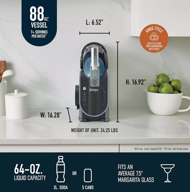 NINJA FS301 PROFESSIONAL MAKER RAPIDCHILL TECHNOLOGY 88OZ DRINK MACHINE BLACK