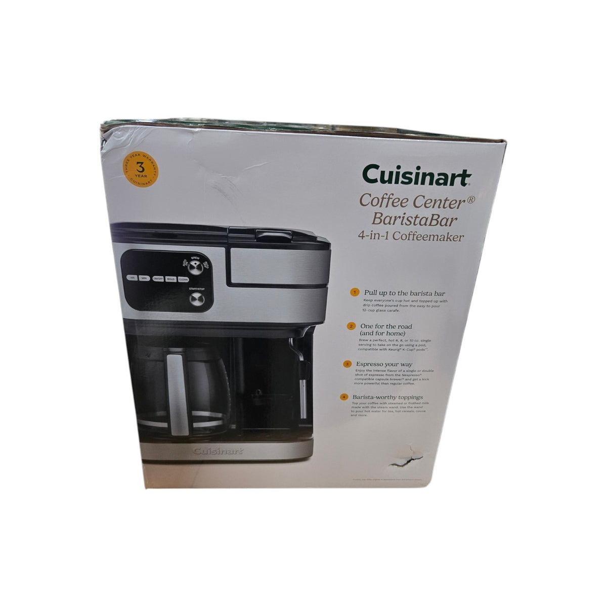 NEW Cuisinart Coffee Center Barista Bar 4-in-1 Coffeemaker SS-4N1NAS Black