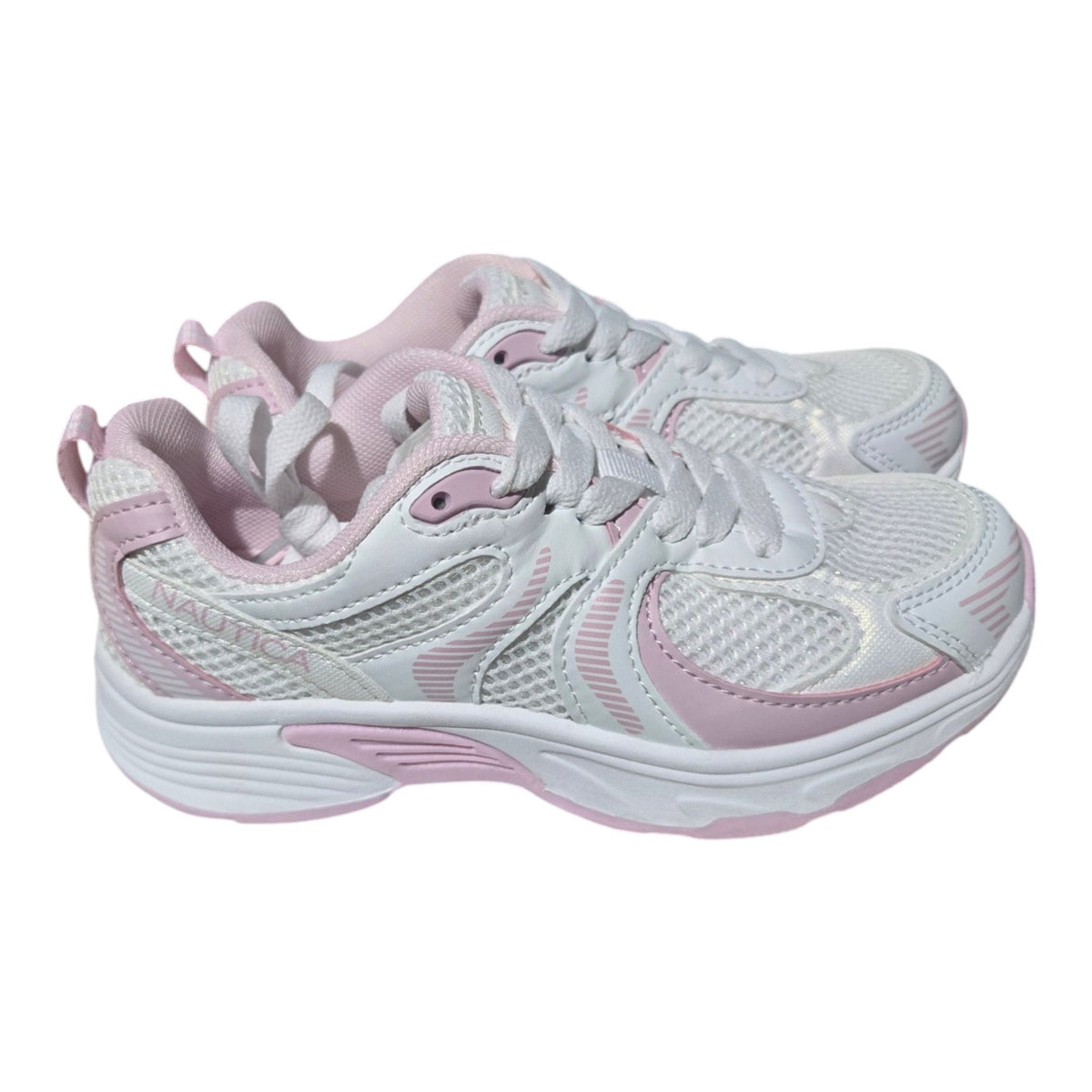 Nautica Girls White and Pink Sneakers - Monroe KN10771S - Missy Athletic -