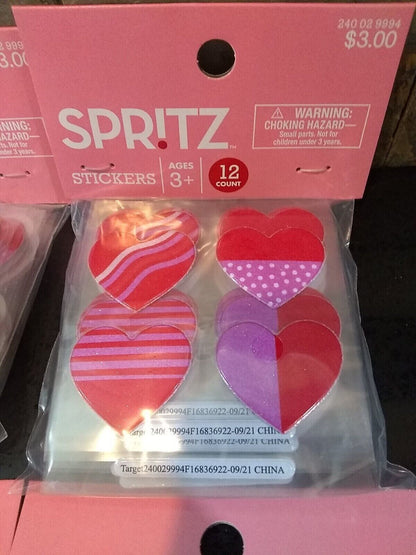 Lot Of 288 Spritz Heart Shaped Stickers