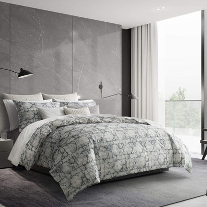 Vera Wang Layered Geometric Grey Euro Sham