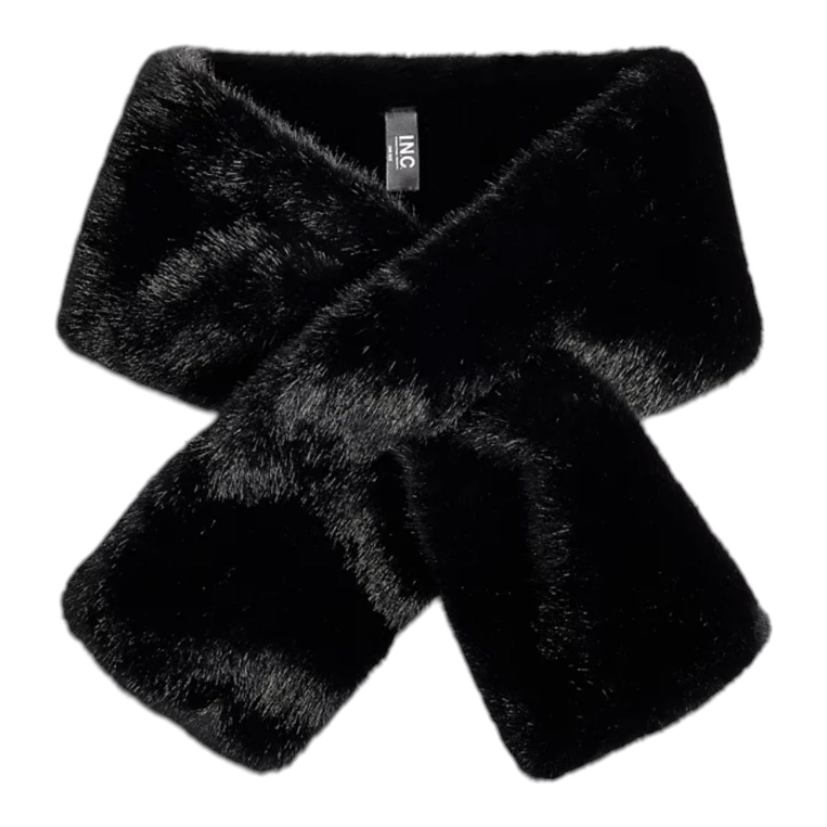 INC International Concepts Womens Faux Fur Pull-Through Scarf Leopard, Brown, Bl