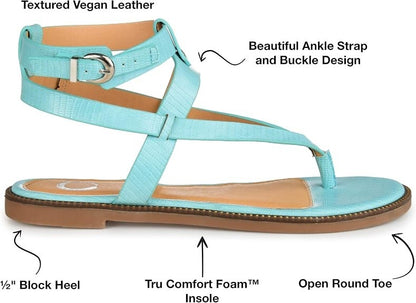 Journee Collection Women's Tru Comfort Foam Tangie Sandal - Blue- Size 8