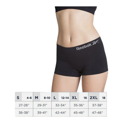 NEW Women's Reebok 5 Pack Seamless Boyshorts XLarge White Purple Black Underwear