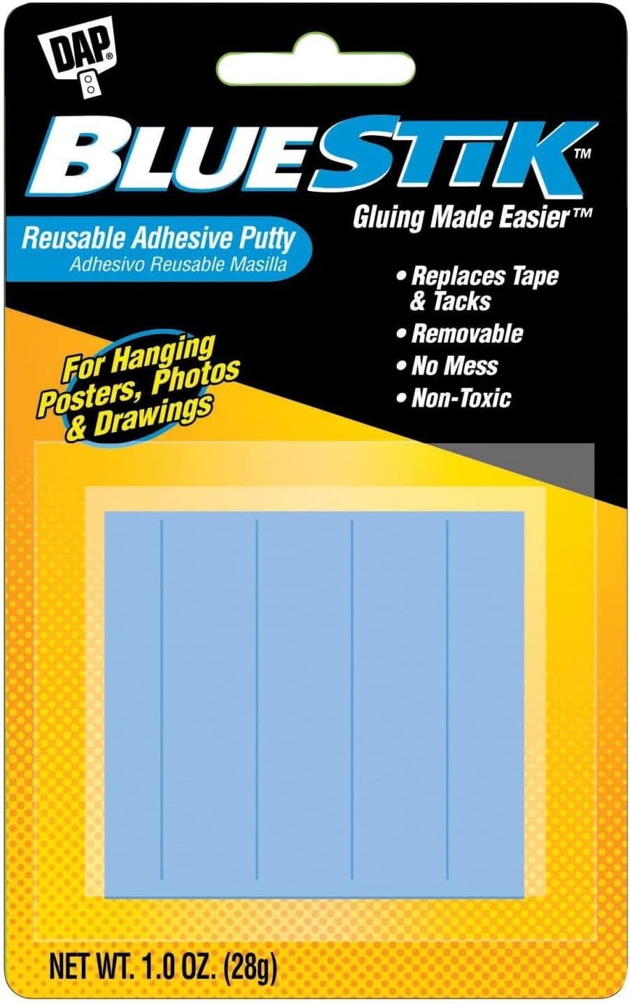 DAP Removable Adhesive Putty: 1.0 oz. (Blue) Rapid Fuse (Packaging may vary)