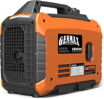 GENMAX Portable Inverter Generator, 2000W Ultra Quiet Gas Engine, EPA Compliant