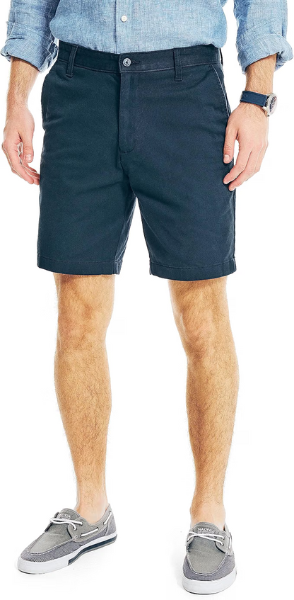 NWT Nautica Mens Classic Clipper Fit Solid 8.5" Stretch Cotton Chino Deck Shorts