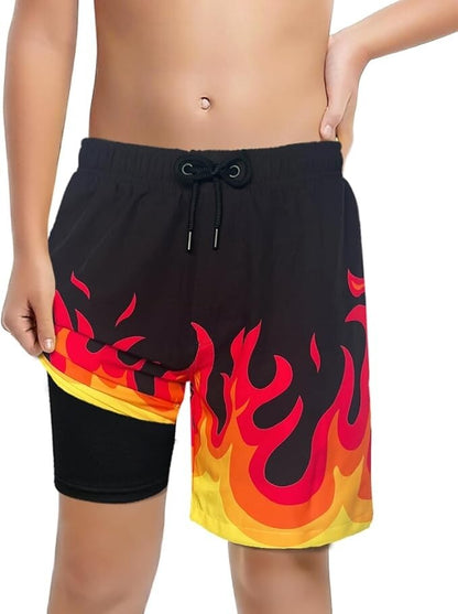 LUCOWEE Boys Swim Bathing Trunks Soft Compression Liner  Swimming Shorts