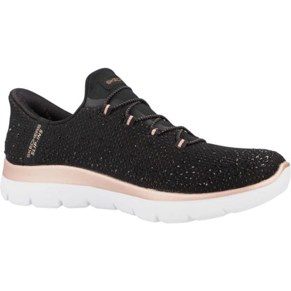 Women's Skechers Slip Ins Summit Brilliant Shine Sneakers Black or White Availab
