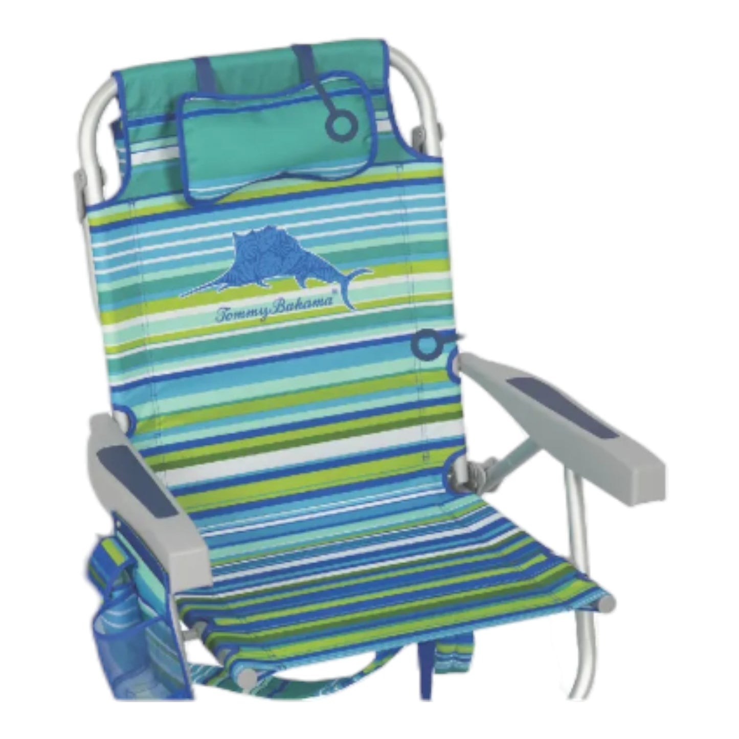 Tommy Bahama 5-Position Lay Flat Folding Backpack Beach Chair Aluminum