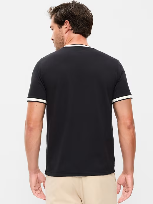 OLD NAVY Men's Crew Neck Trim Ringer Pique T-Shirt Tee NWT, Many colors & Sizes