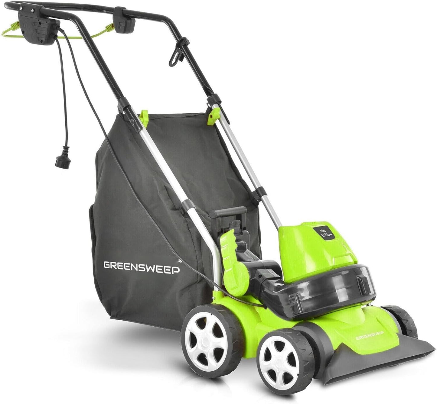 GreenSweep Vac & Blow Compact 3 In 1 Vacuum, Blower & Mulcher For Small Yards