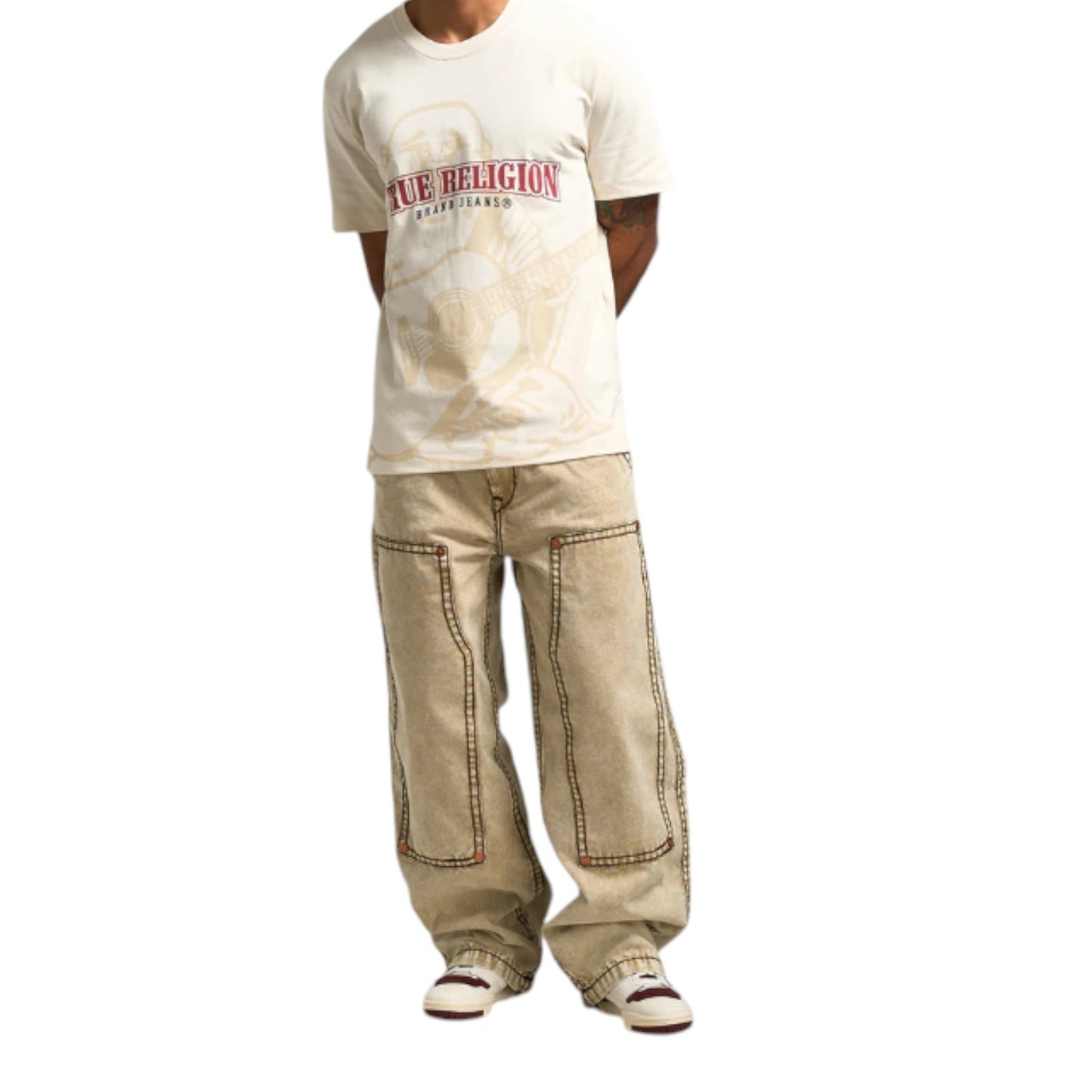 True Religion Carpenter Pants Big T & Super T Baggy Cargo Pants, Black or Canvas