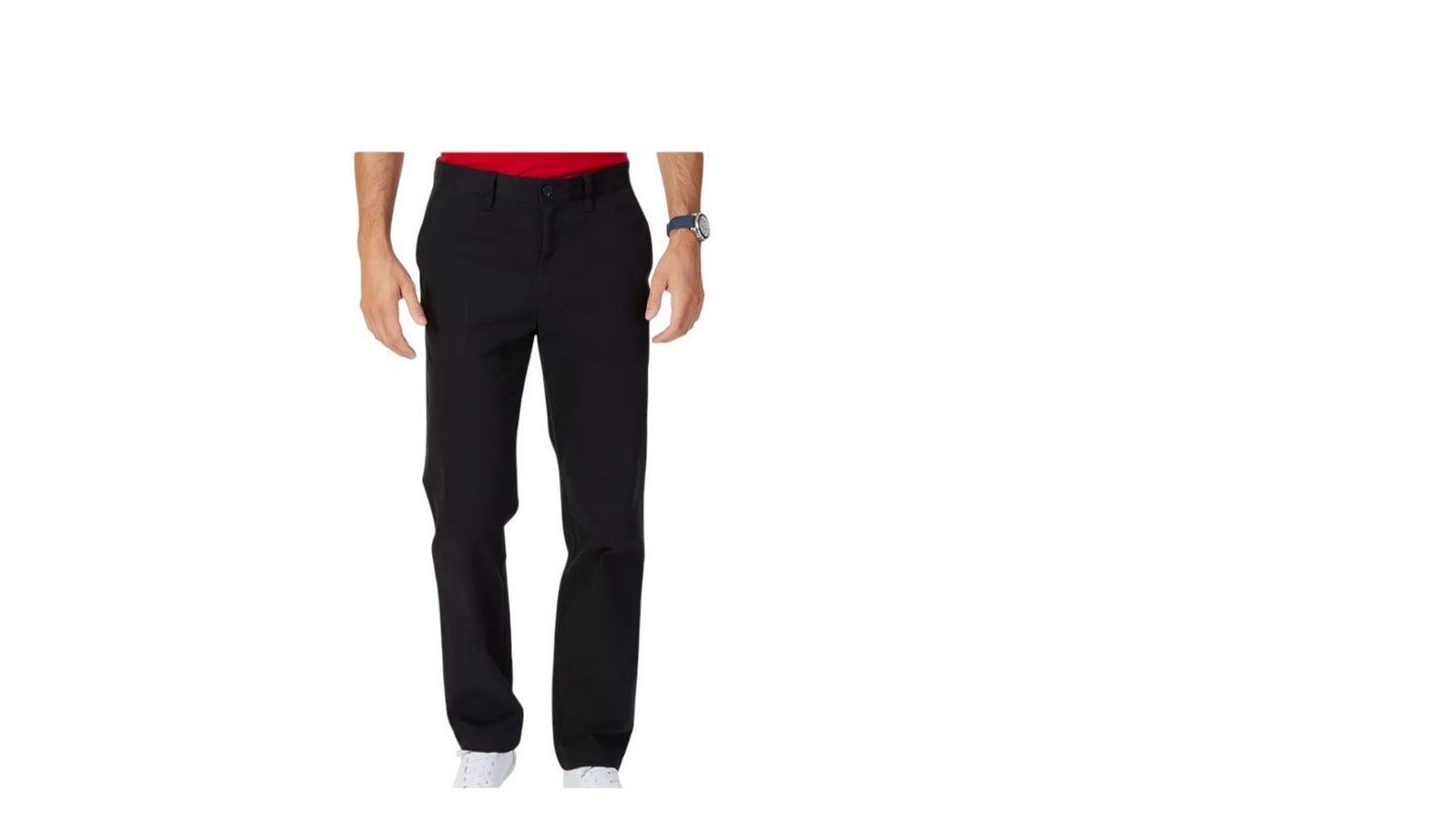 Nautica Men's Classic-Fit Stretch Solid Flat-Front Chino Deck Pants