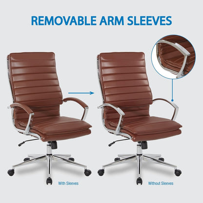 Office Star SPX Professional Ergonomic Ribbed Faux Leather Office Chair High Bac