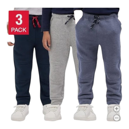 Lee Boys Girls Jogger Light Blue Navy Blue Gray Grey 3-Pack Pants Pockets Active