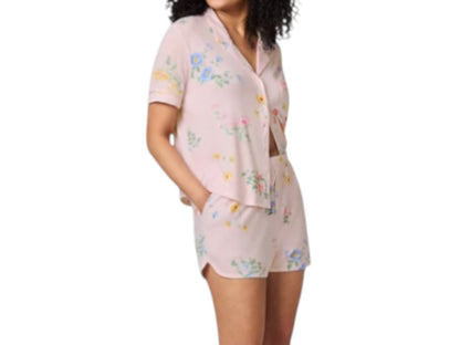 Gap 2 Piece Pajamas Set Women’s Sz Large Black Shorts Button Top Rayon Stretch