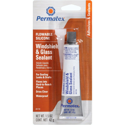 Permatex 81730 Flowable Silicone Windshield and Glass Sealer, 1.5 oz.