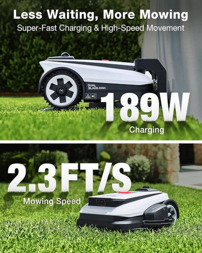 ECOVACS Goat A3000 LiDAR PRO Robotic Lawn Mower for Up to 0.75 Acre, 7.5Ah Ba...